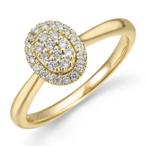 oval diamantring i 14  karat guld 0,18 ct