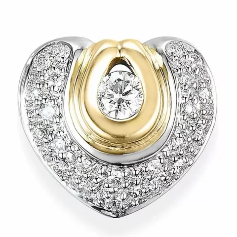 hjärta diamantberlocker i 14  carat guld- och vitguld 0,25 ct