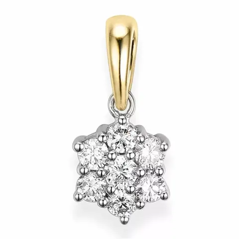 fyrkantigt diamantberlocker i 14 carat guld- och vitguld 0,33 ct