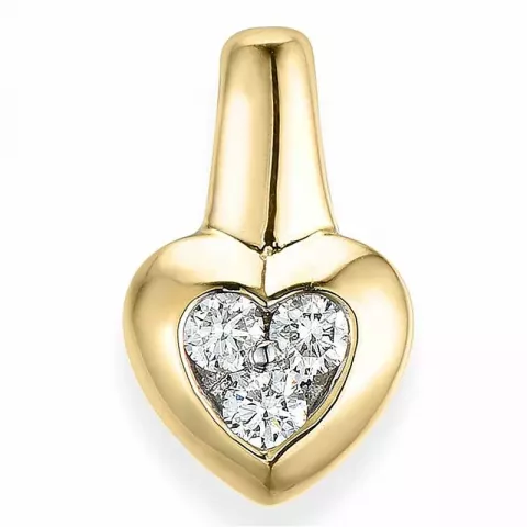 hjärta diamantberlocker i 14  carat guld- och vitguld 0,17 ct