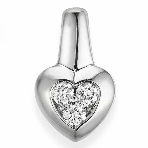 hjärta diamantberlocker i 14  carat vitguld 0,17 ct