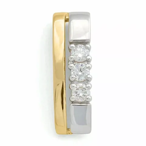 diamantberlocker i 14 carat guld- och vitguld 0,15 ct