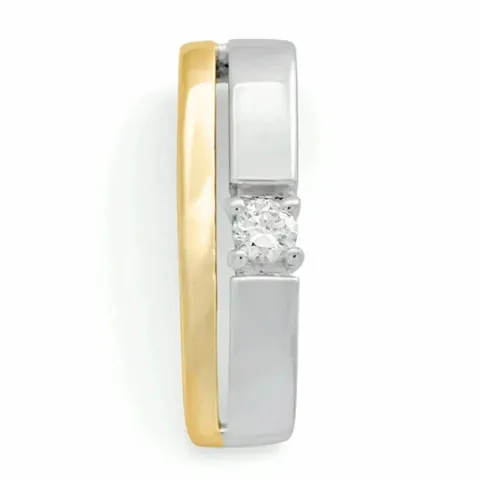 diamantberlocker i 14 carat guld- och vitguld 0,05 ct