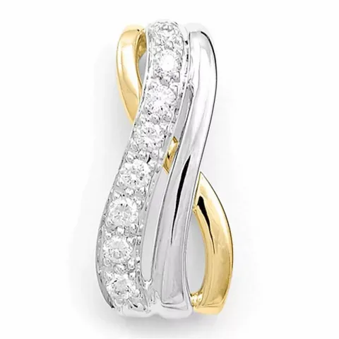 diamantberlocker i 14 carat guld- och vitguld 0,12 ct