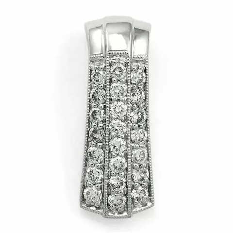 Stort diamantberlocker i 14 carat vitguld 0,52 ct