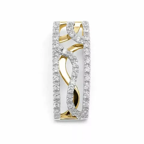 diamantberlocker i 14 carat guld- och vitguld 0,19 ct