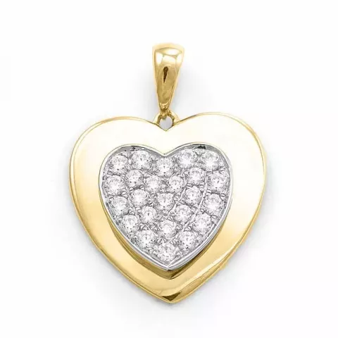 hjärta diamantberlocker i 14  carat guld- och vitguld 0,53 ct