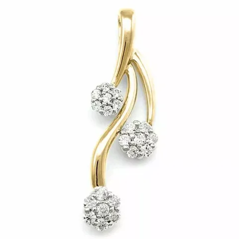 abstrakt diamantberlocker i 14 carat guld- och vitguld 0,25 ct
