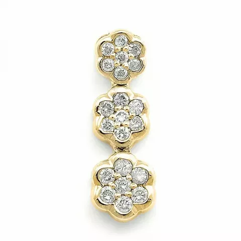 blommor diamantberlocker i 14  carat guld- och vitguld 0,15 ct