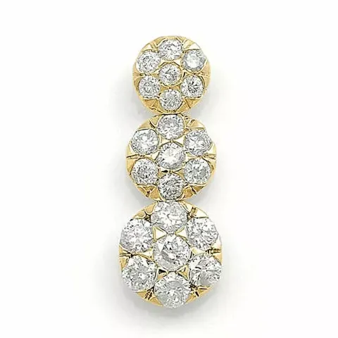 långt diamantberlocker i 14 carat guld 0,37 ct