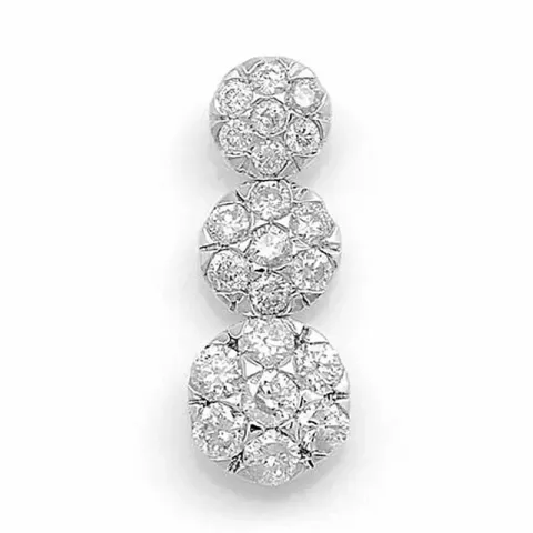 Trendig långt diamantberlocker i 14 carat vitguld 0,37 ct