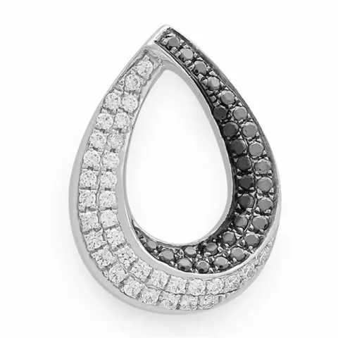 Droppformad diamantberlocker i 14 carat vitguld 0,13 ct 0,14 ct