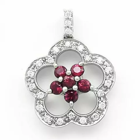 blommor rubin diamantberlocker i 14  carat vitguld 0,34 ct 0,34 ct
