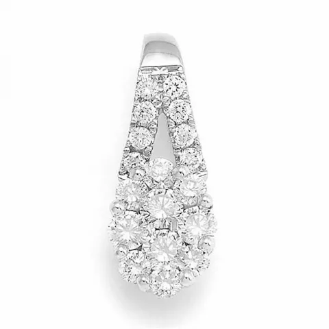 Droppformad diamantberlocker i 14  carat vitguld 0,47 ct
