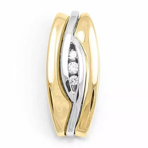 diamantberlocker i 14 carat guld- och vitguld 0,03 ct