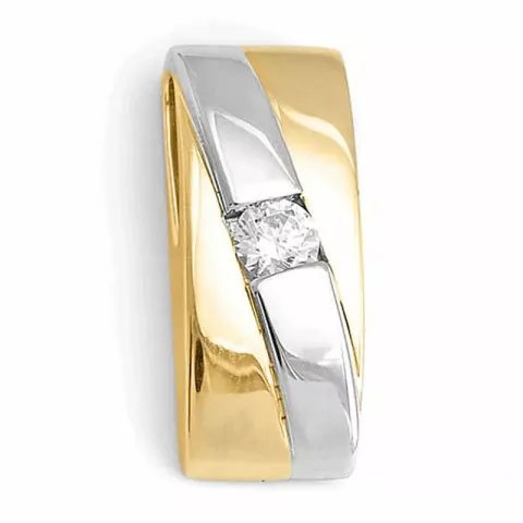 diamantberlocker i 14 carat guld- och vitguld 0,20 ct