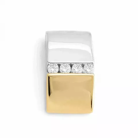 diamantberlocker i 14  carat guld- och vitguld 0,20 ct