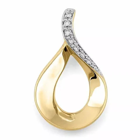 diamantberlocker i 14 carat guld- och vitguld 0,04 ct