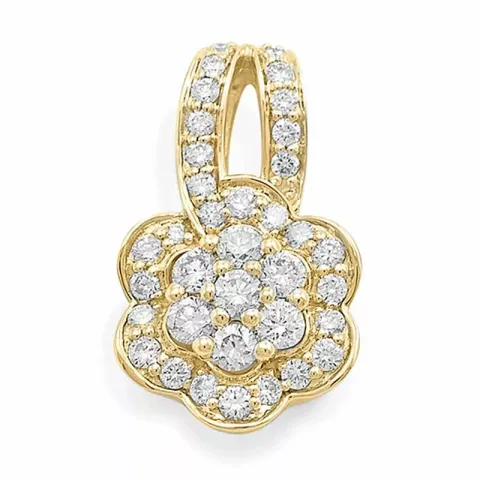 blommor diamantberlocker i 14 carat guld 0,51 ct