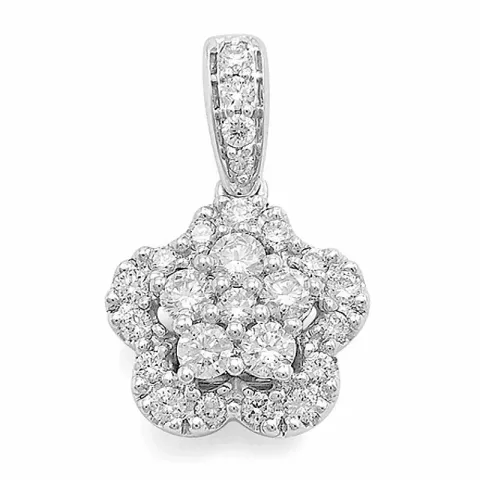 blommor diamantberlocker i 14  carat vitguld 0,50 ct