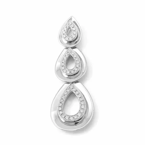 långt diamantberlocker i 14  carat vitguld 0,25 ct