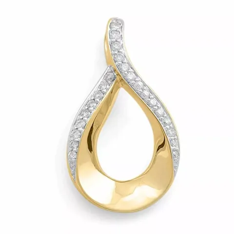 diamantberlocker i 14 carat guld- och vitguld 0,34 ct