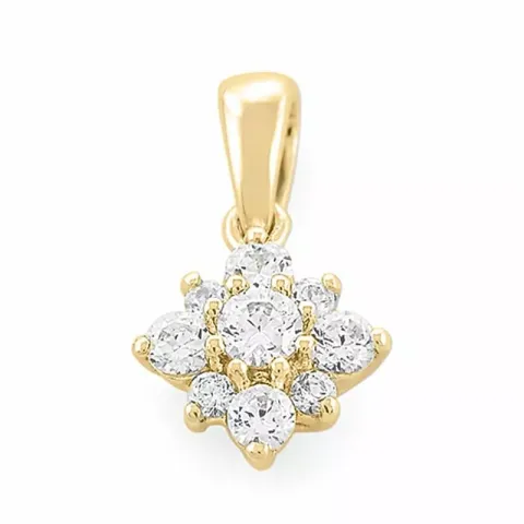 fyrkantigt diamantberlocker i 14 carat vitguld 0,33 ct