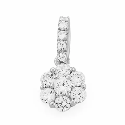 runt diamantberlocker i 14 carat vitguld 0,48 ct