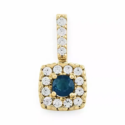 fyrkantigt diamantberlocker i 14 carat guld 0,25 ct 0,23 ct