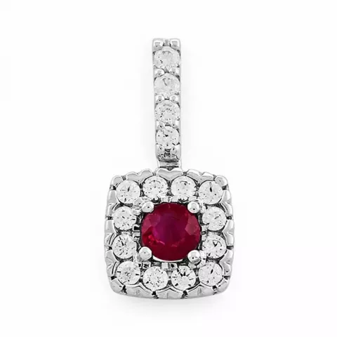 fyrkantigt rubin diamantberlocker i 14  carat vitguld 0,25 ct 0,23 ct