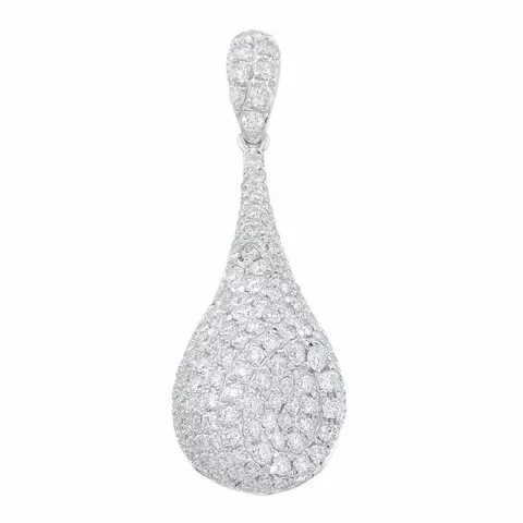 droppformad diamant hängen i 14 carat vitguld 1,076 ct