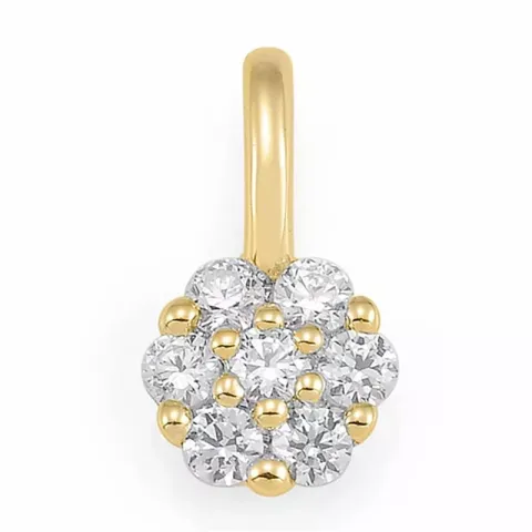 Runt diamant hängen i 14 carat guld 0,154 ct