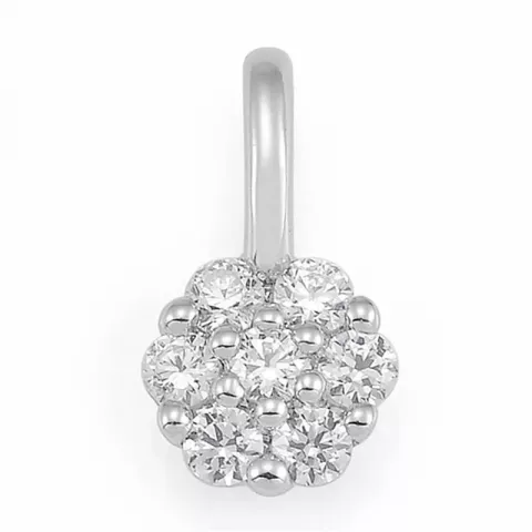 Runt diamant hängen i 14  carat vitguld 0,154 ct