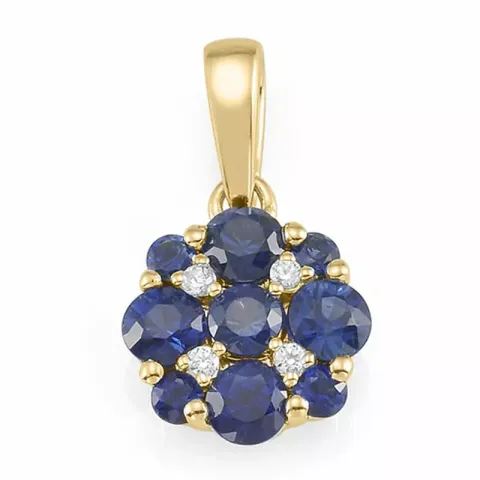 runt safir hängen i 14 carat guld 0,024 ct 0,75 ct