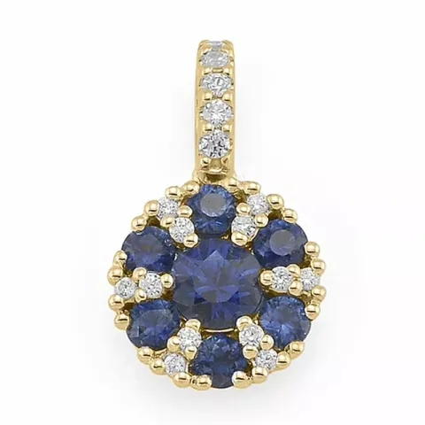 blå safir hängen i 14 carat guld 0,089 ct 0,68 ct