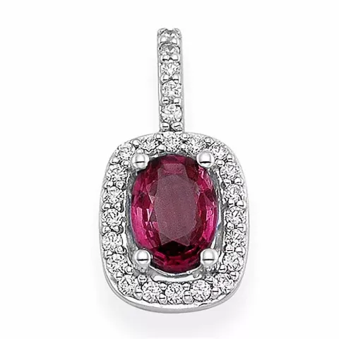 rubin hängen i 14 carat vitguld 0,19 ct 1,00 ct