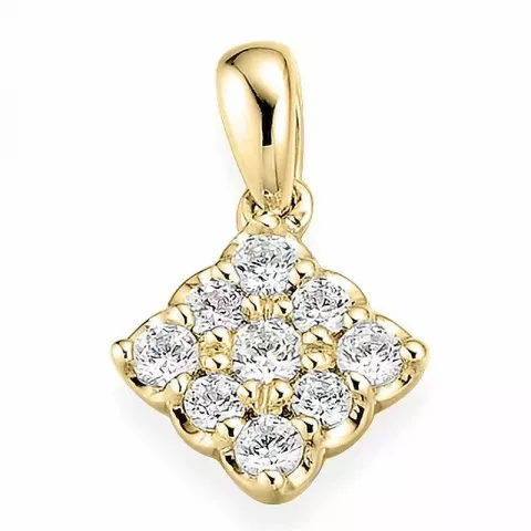 fyrkantigt diamant hängen i 14  carat guld 0,252 ct