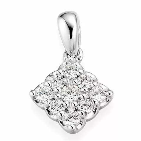 fyrkantigt diamant hängen i 14  carat vitguld 0,252 ct
