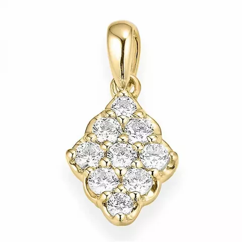 fyrkantigt diamant hängen i 14  carat guld 0,332 ct