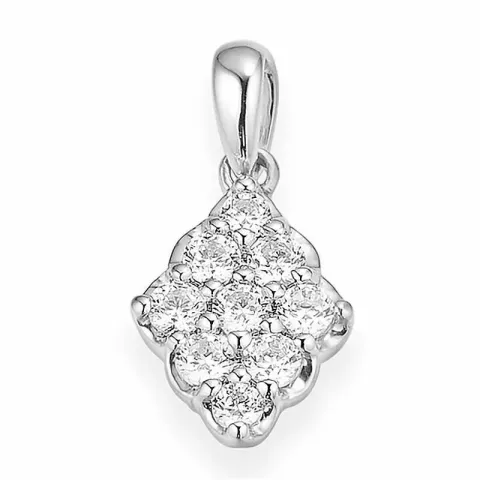 fyrkantigt diamant hängen i 14 carat vitguld 0,332 ct