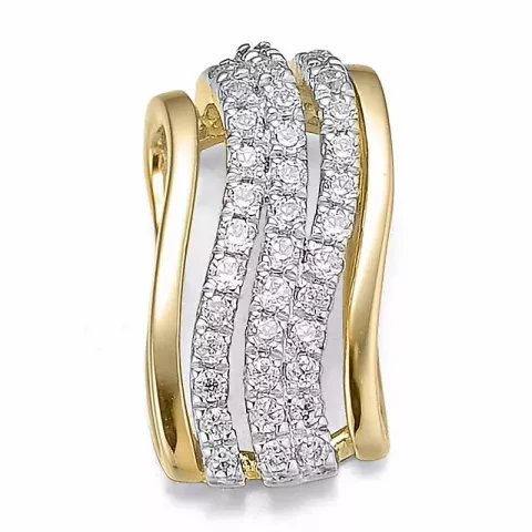 Abstrakt diamant hängen i 14  carat guld- och vitguld 0,214 ct