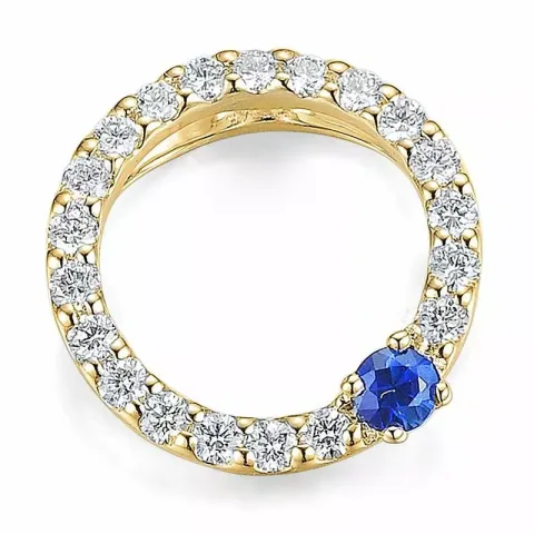 Runt diamant hängen i 14  carat guld 0,265 ct