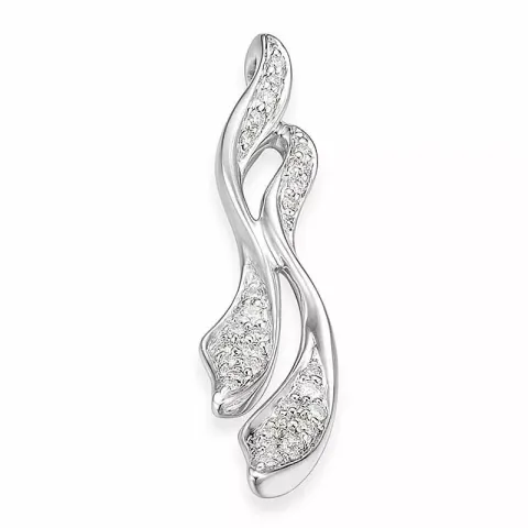 Abstrakt diamant hängen i 14 carat vitguld 0,194 ct