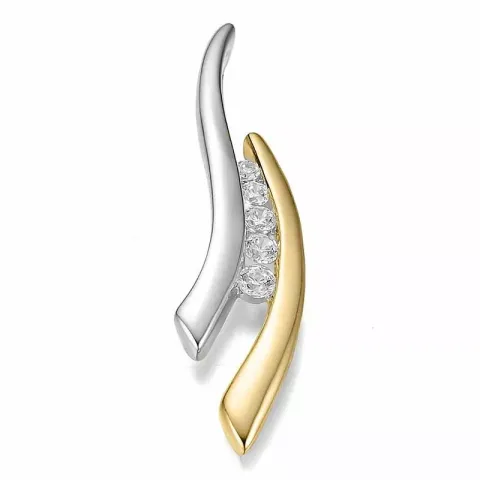 diamant hängen i 14  carat guld- och vitguld 0,149 ct