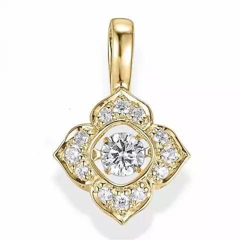 Blommor diamant hängen i 14  carat guld 0,332 ct