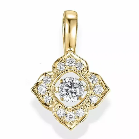 Blommor diamant hängen i 14  carat guld 0,332 ct