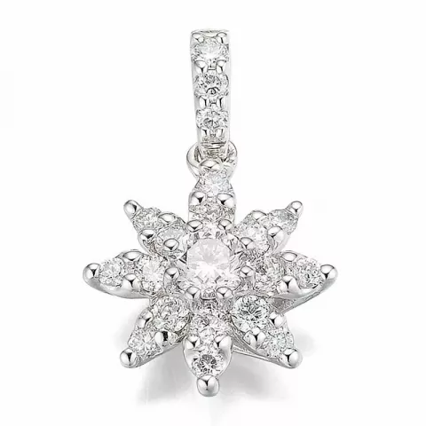 blommor diamant hängen i 14  carat vitguld 0,13 ct 0,266 ct