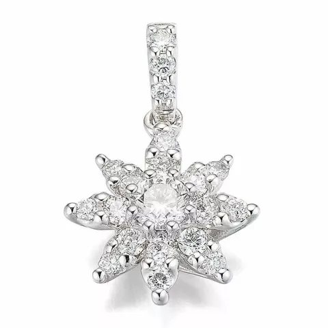 blommor diamant hängen i 14 carat vitguld 0,13 ct 0,266 ct