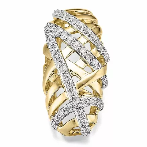 Abstrakt diamant hängen i 14  carat guld- och vitguld 0,261 ct