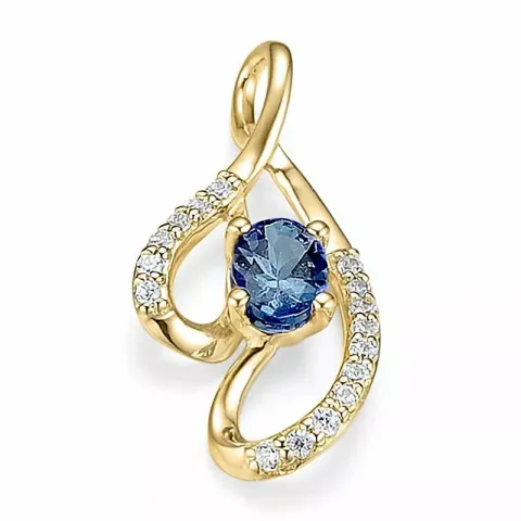 abstrakt safir hängen i 14  carat guld 0,096 ct